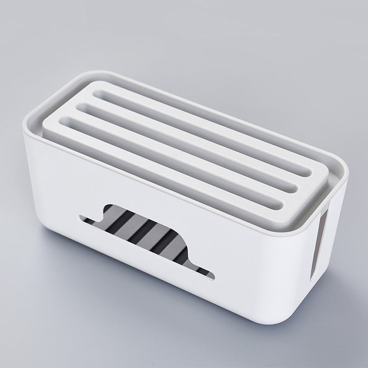 Multifunctional Desktop Power Cord Row and Cable Management Box(White)