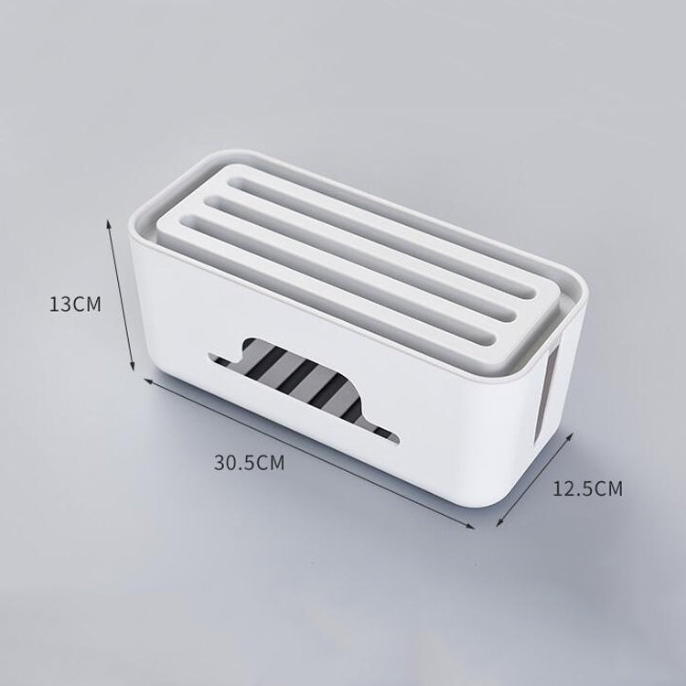 Multifunctional Desktop Power Cord Row and Cable Management Box(White)