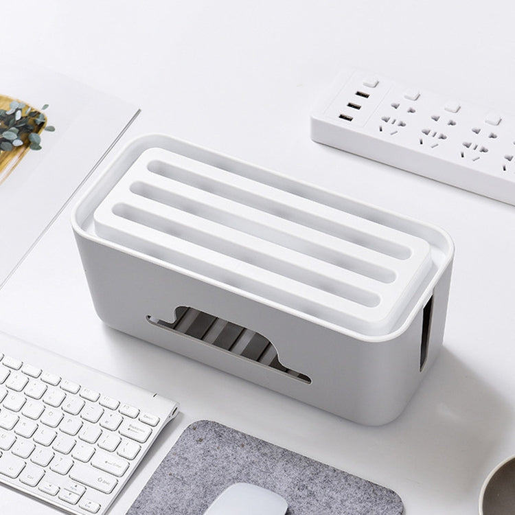 Multifunctional Desktop Power Cord Row and Cable Management Box(White)