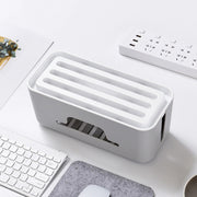 Multifunctional Desktop Power Cord Row and Cable Management Box(White)