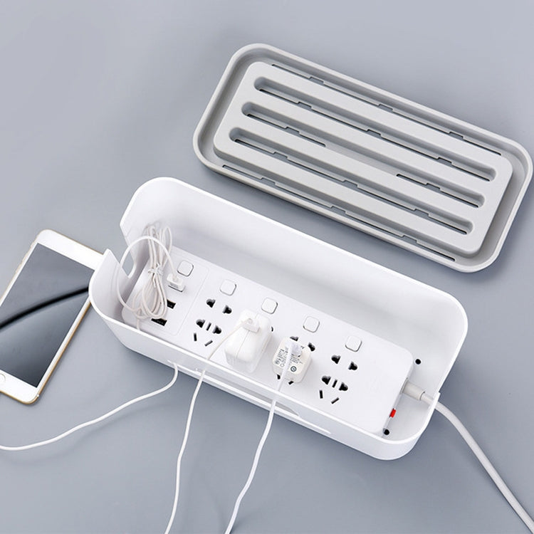 Multifunctional Desktop Power Cord Row and Cable Management Box(White)