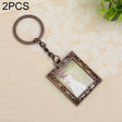 2 PCS Creative Metal Vintage Photo Frame(Square Keychain) - Photo Albums & Photo Frames by PMC TechLife | Online Shopping South Africa | PMC TechLife