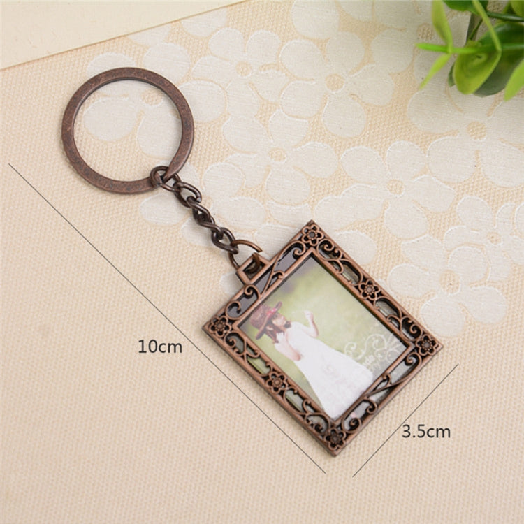 2 PCS Creative Metal Vintage Photo Frame(Square Keychain)