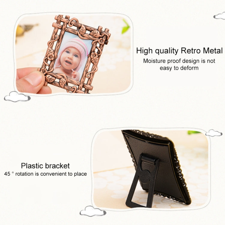 2 PCS Creative Metal Vintage Photo Frame(Square Keychain)