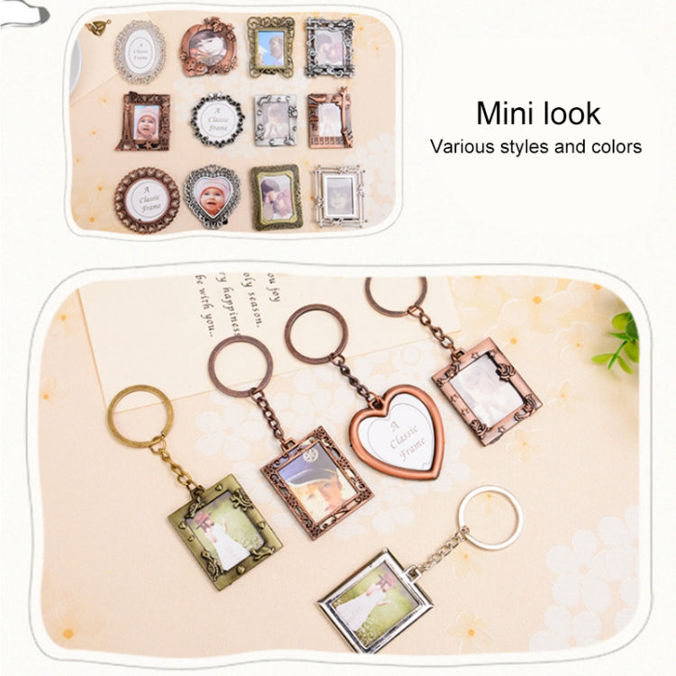 2 PCS Creative Metal Vintage Photo Frame(Square Keychain)