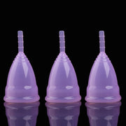 3 PCS Reusable Soft Cup Silicone Menstrual Cup, Size:Small(Purple)