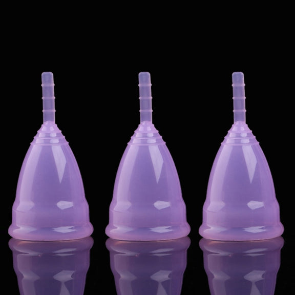 3 PCS Reusable Soft Cup Silicone Menstrual Cup, Size:Small(Purple)