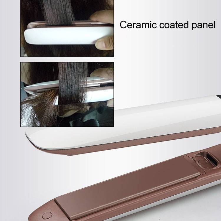 Hair Straightener Iron LED Display Ceramic Coating Plate Ionic Curling Iron, Plug Standard:EU
