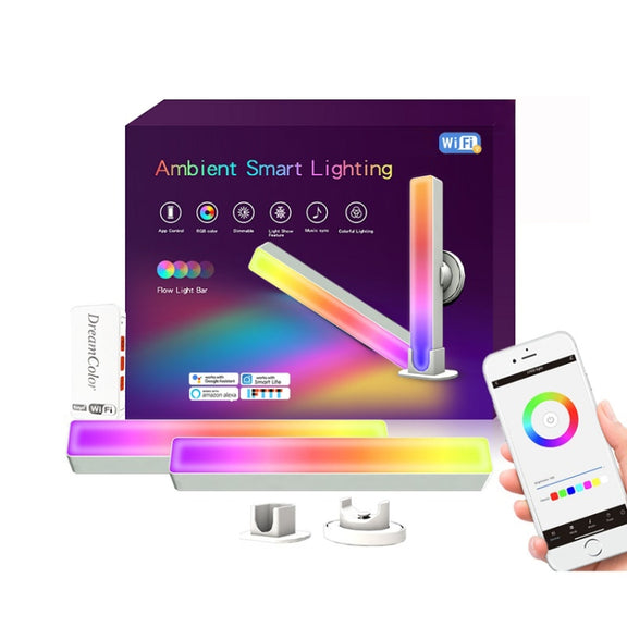 2pcs/box RGB Desktop Background Music Rhythm Pickup Ambient Light, Version: WiFi(EU Plug)