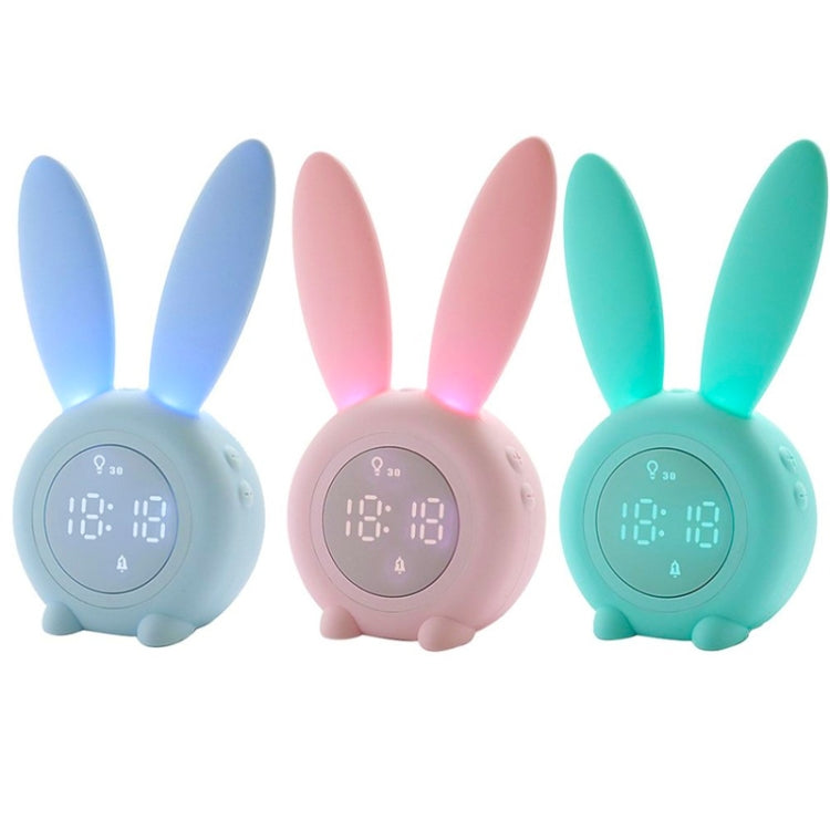 Cute Rabbit Silicone Induction Small Alarm Clock(Pink)