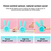 Cute Rabbit Silicone Induction Small Alarm Clock(Pink)
