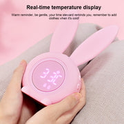 Cute Rabbit Silicone Induction Small Alarm Clock(Pink)