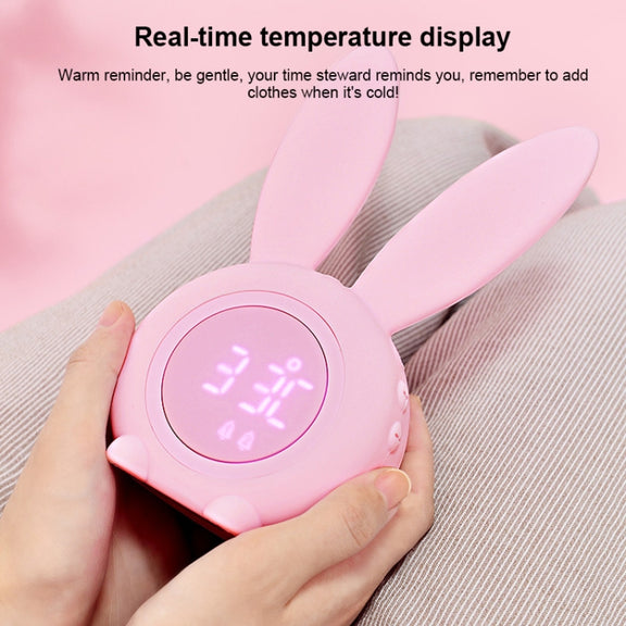 Cute Rabbit Silicone Induction Small Alarm Clock(Pink)