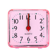 Square Alarm Clock Transparent Case Compact Digital Mini Bedroom Bedside Office Electronic Clock(Pink)