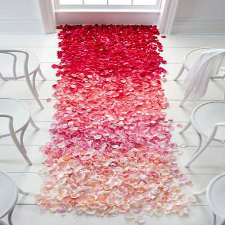 1000pcs / 10 Pack Artificial Wedding Rose Petals Flowers Wedding Decorations(Red)