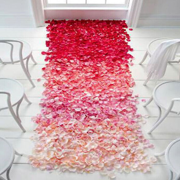 1000pcs / 10 Pack Artificial Wedding Rose Petals Flowers Wedding Decorations(Red)