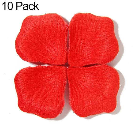 1000pcs / 10 Pack Artificial Wedding Rose Petals Flowers Wedding Decorations(Red)