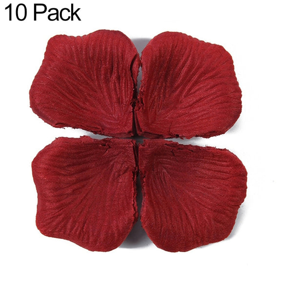 1000pcs / 10 Pack Artificial Wedding Rose Petals Flowers Wedding Decorations(Wine Red)