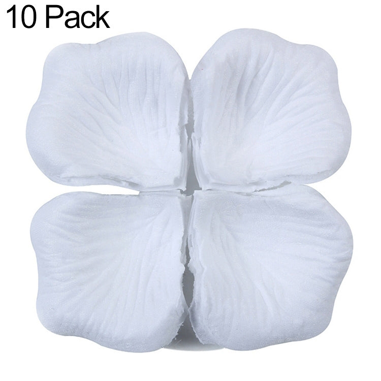 1000pcs / 10 Pack Artificial Wedding Rose Petals Flowers Wedding Decorations(White)