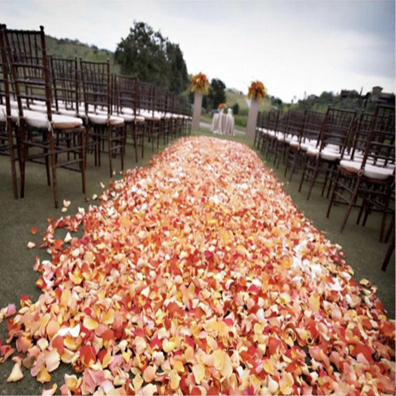1000pcs / 10 Pack Artificial Wedding Rose Petals Flowers Wedding Decorations(White)