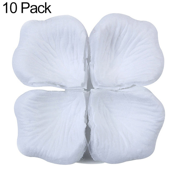 1000pcs / 10 Pack Artificial Wedding Rose Petals Flowers Wedding Decorations(White)