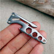 Multi-function Bottle Opener Keychain Outdoor Pocket Tool Pry Bar Hex Key Wrench