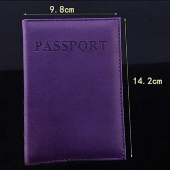 Artificial Leather Travel Passport Cover(rose red)