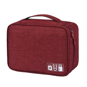 Digital Cable Bag Men Portable Travel Gadgets Pouch Power Cord Charger Headset Organizer(Wine red)