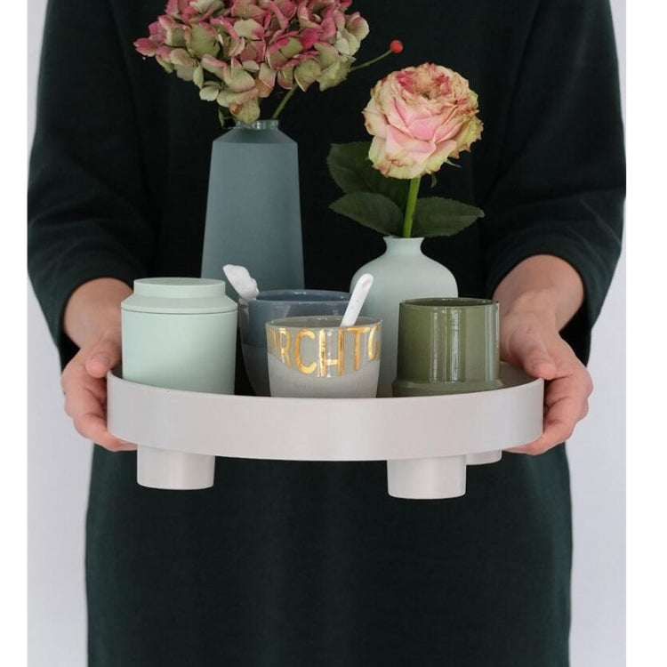 Multifunctional Storage Fruit Tray Cup Perfume Debris Desktop Decoration Plate Tray(Black)