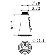 Kitchen Horn Button Switch Pausable Faucet Sprinkler Water Saving Nozzle Sprayer Filter