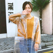 Stylish Portable Outdoor Transparent EVA Raincoat, Size:M (Transparent General)