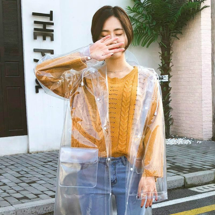 Stylish Portable Outdoor Transparent EVA Raincoat, Size:M (Transparent General)