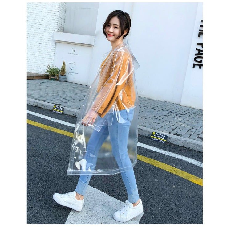 Stylish Portable Outdoor Transparent EVA Raincoat, Size:M (Transparent General)