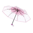 Cherry Blossom Transparent Triple-fold Umbrella Individual Folding Umbrella(Pink) - Umbrellas by PMC TechLife | Online Shopping South Africa | PMC TechLife