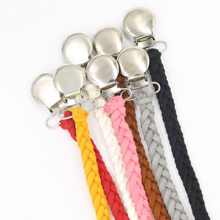 3 PCS Baby Pacifier Chain Leather Woven Anti-off Chain(Gray)
