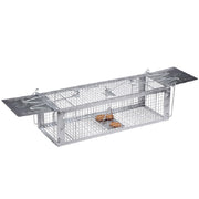Household Mouse Cage Mousetrap with Double Door(Silver)