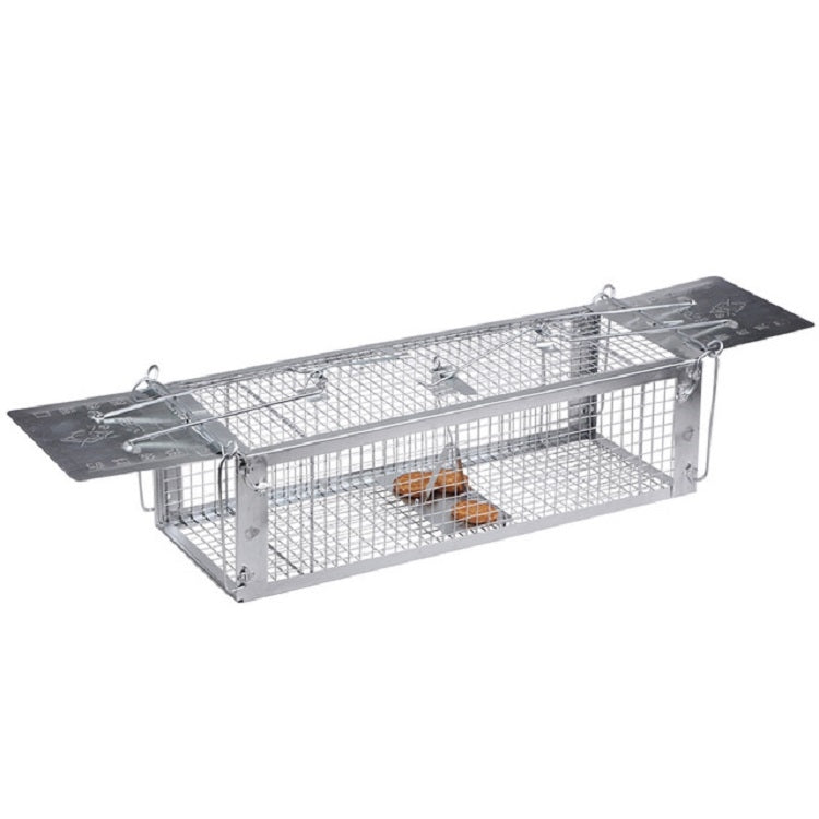 Household Mouse Cage Mousetrap with Double Door(Silver)