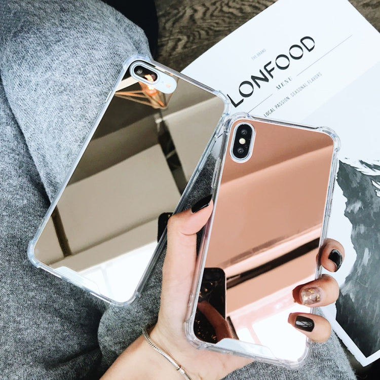 For iPhone XR Luxury Plating Mirror Acrylic TPU Case(Silver)