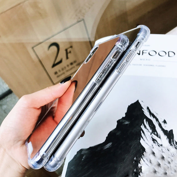 For iPhone XR Luxury Plating Mirror Acrylic TPU Case(Silver)