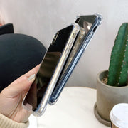For iPhone XR Luxury Plating Mirror Acrylic TPU Case(Silver)