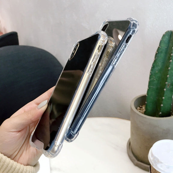 For iPhone XR Luxury Plating Mirror Acrylic TPU Case(Silver)