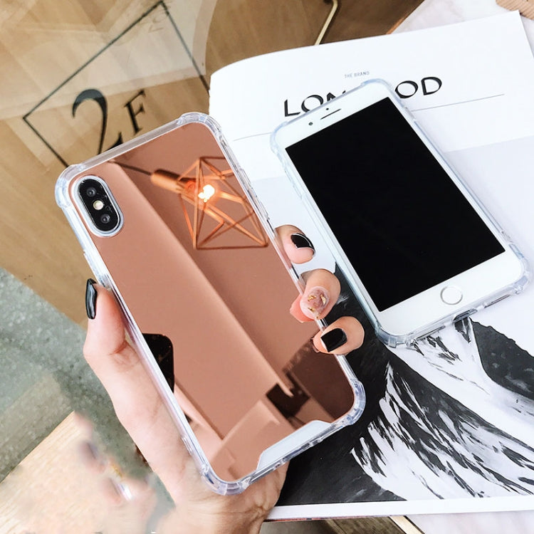 For iPhone XR Luxury Plating Mirror Acrylic TPU Case(Silver)