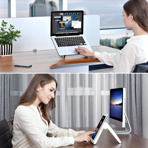 Tablet PC Laptop Desktop Bracket Cooling Triangle Bracket(White)
