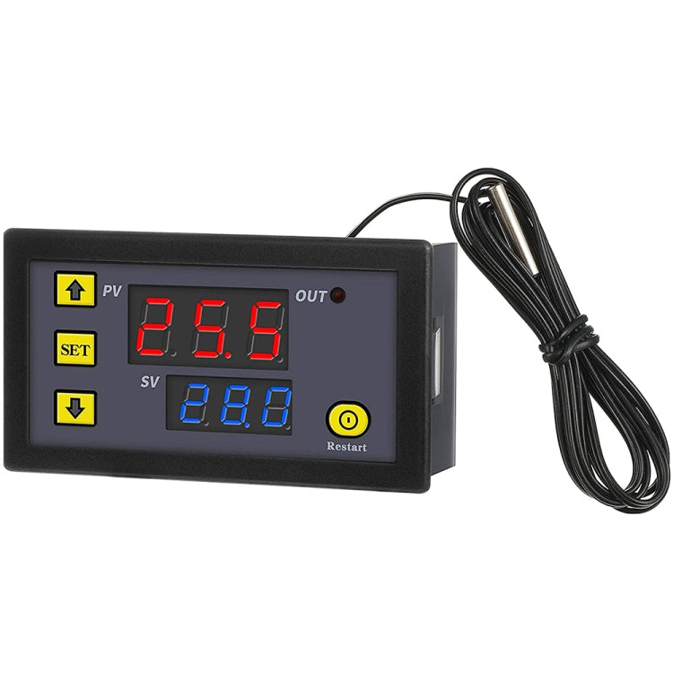 High-precision Microcomputer Intelligent Digital Display Switch Thermostat, Style:12V Power Supply(Red and Blue Display)