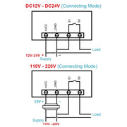High-precision Microcomputer Intelligent Digital Display Switch Thermostat, Style:12V Power Supply(Red and Blue Display)