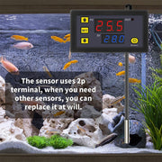 High-precision Microcomputer Intelligent Digital Display Switch Thermostat, Style:12V Power Supply(Red and Blue Display)