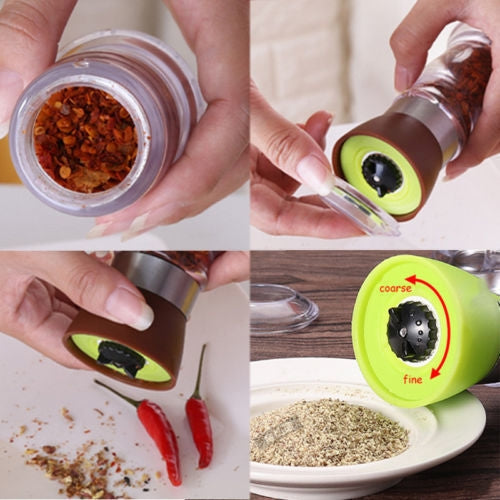 Multi-Function Seasoning Tank Kitchen Gadget Manual Creative Pepper Grinder(Green)