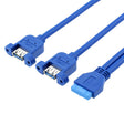 50CM USB3.0 Data Cable Motherboard 20p To Dual Usb3.0 Baffle Line With Ear - USB 3.0 by PMC TechLife | Online Shopping South Africa | PMC TechLife