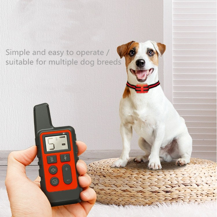 500m Dog Training Bark Stopper Remote Control Electric Shock Water-resistant Electronic Collar(Black)