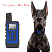 500m Dog Training Bark Stopper Remote Control Electric Shock Water-resistant Electronic Collar(Black)